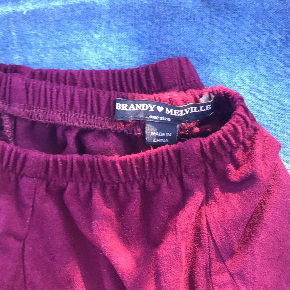 Brandy Melville Suede Elastic Mini Skirt - Picture 4 of 5
